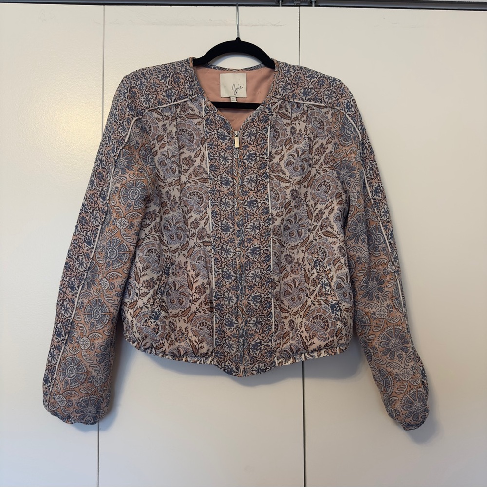 Joie Jodi Silk Floral Bomber Jacket | Lightweight Zip Front